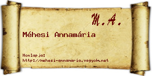 Méhesi Annamária névjegykártya